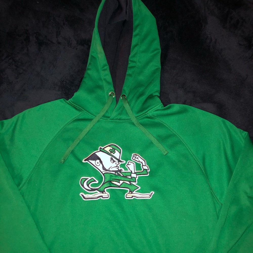 -Green Colosseum ND Leprechaun logo hoodie .
